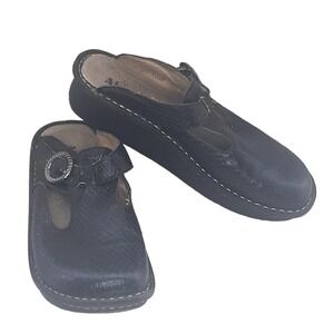 Alegria ALG-711 Black Clogs Leather Uppers Size 40